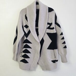 360 Cashmere Black and Gray Cardigan
